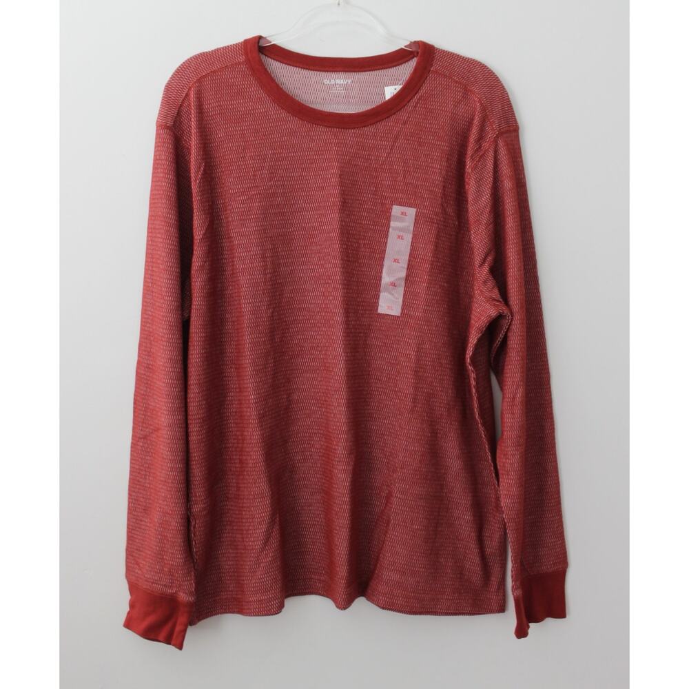 Old Navy Mens Crew-Neck Waffle T-Shirt Cherry Birch Size XL NWT